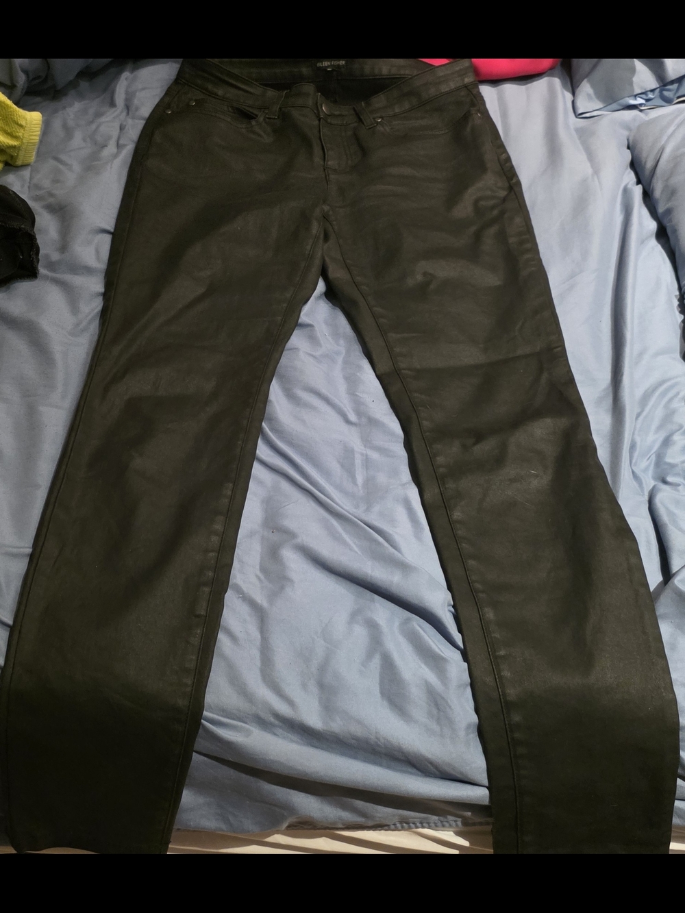 Eileen Fisher Black Jeans with Coating